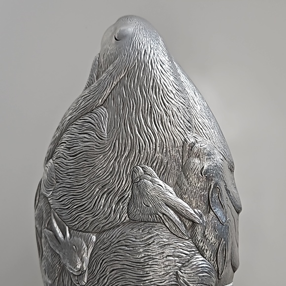 Arthur Court 1988 Rabbit's Bunnies Covered Serving Tray Dish Tureen 13" Long - Picture 3 of 8